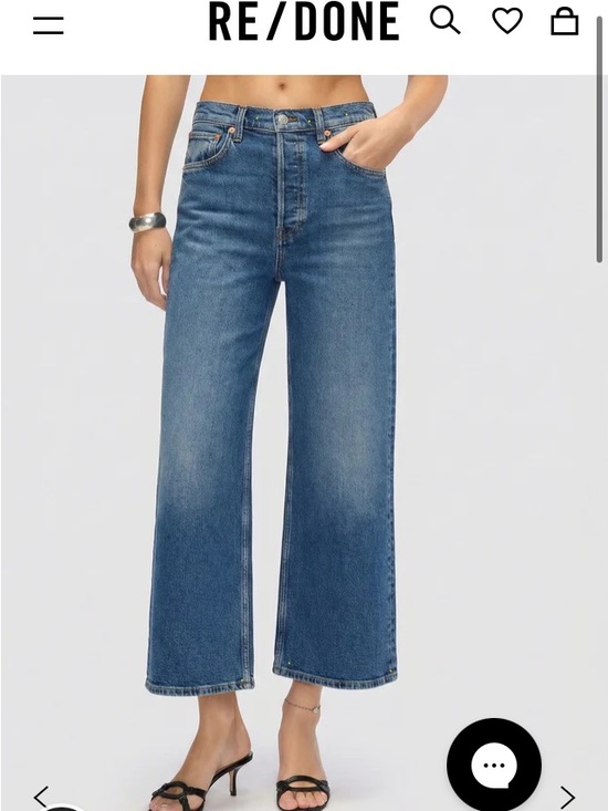 Re/Done Denim - RE/DONE Women’s Blue  High Rise Wide Leg Jeans - Size 27